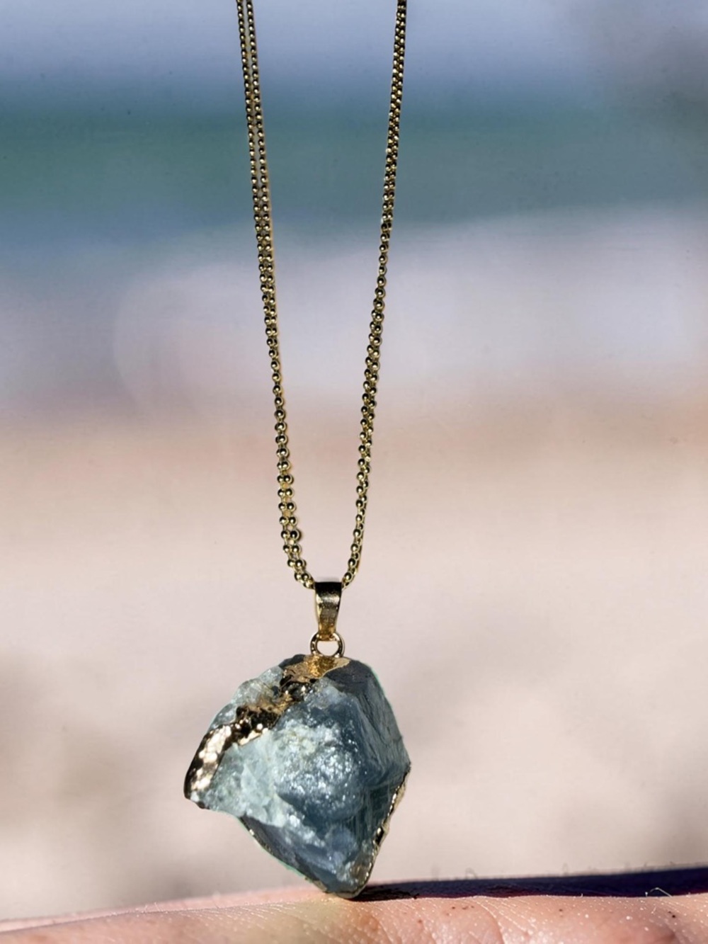 Beautiful electroplated fluorite necklace ✨